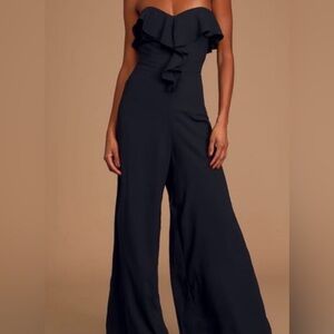 Lulus black wide leg jumpsuit size M